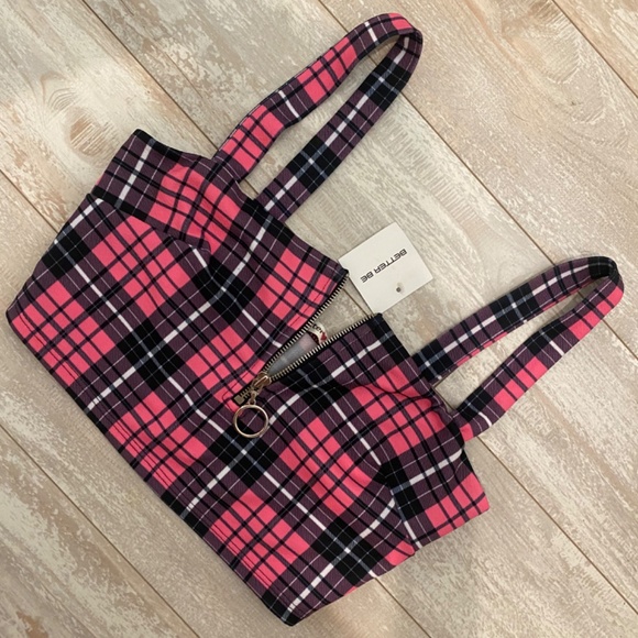 PINK AND BLACK PLAID 2 PIECE SKIRT SET - Picture 4 of 4